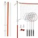 Franklin Sports Badminton Set - Backyard Badminton Net Set - Rackets and Birdies included - Backyard or Beach Badminton Set - Starter Set, One Size
