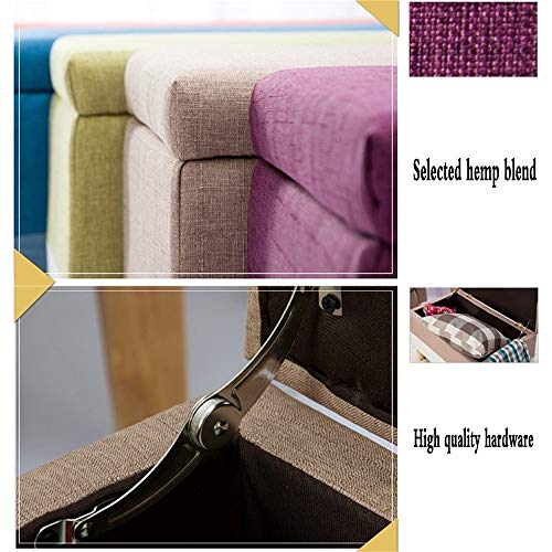 Pouf coffre de rangement en lin pour créer un coin détente chaleureux