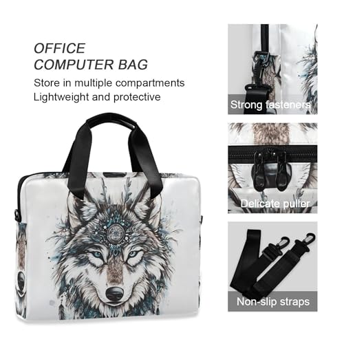 Bolsa maletín para laptop ALAZA Boho Wolf 13-15.6" miniatura 5