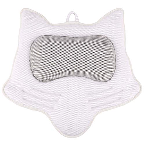 Tebery Bath Pillow with 5D Air Mesh Technology Bathtub Cushion with 5 Strong Suction Cups Excellent Support for Back, Head and Shoulders in Jacuzzi, Spas, Hot Tub
