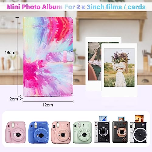 HIYQIN 3-Inch Instax Polaroid Photo Album,96 Pocket Mini Photo Album Book for 2x3 Inch Fujifilm Instax Mini 12 11 9 8 8+ 7s 25 70 90 Instant Camera Film,Colorful Instax Mini Album (Colorful) - Image 2