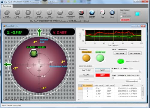 Image of Digi-Pas DWL3500XY 2-Axis Digital Master Precision Level & Inclinometer with BLUETOOTH, 0.0002 inch /ft (0.02mm /M) 6 Inch + PRO Software