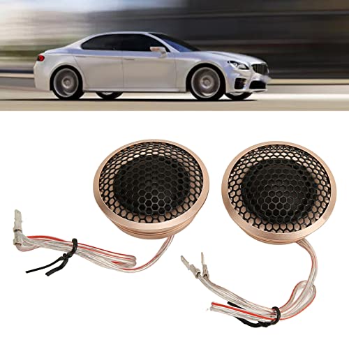 Kuidamos Micro Dome Car Tweeters, Rose Gold Car Tweeter Easy Installation Crisp High Pitch Maximum Power 150W 2 Pcs Built In Capacitor For 2 Way System #TOP6