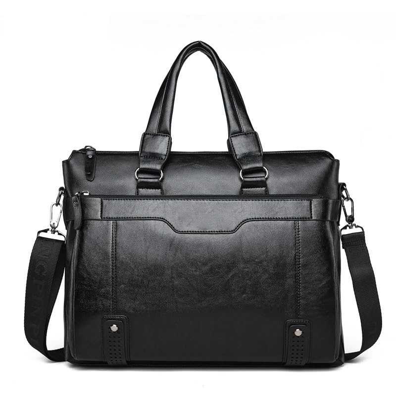 Nordic Horizontal Briefcase Men's Business Handbag Shoulder Messenger Casual Computer Bag for Office Commute