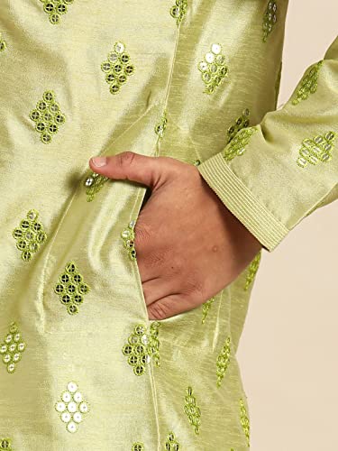 Image of Rajubhai Hargovindas Men's Jacquard Work Kurta Set
