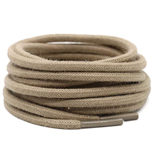 Image of DELELE 2 Pair Super Cotton Round Waxed Shoelaces 1 /8 inchThick Shoe String Boot Laces for Dress Shoes