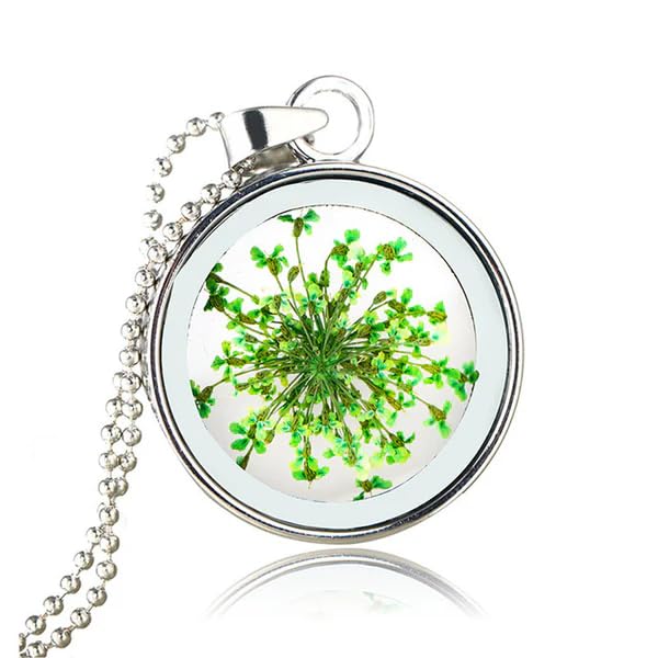 Arej Enterprises Real Green Flower Dried Pressed Real Daisy Charm Resin Alloy Necklace Pendant For Girls Women (B0D8WP9NXB) Amazon Price History, Amazon Price Tracker