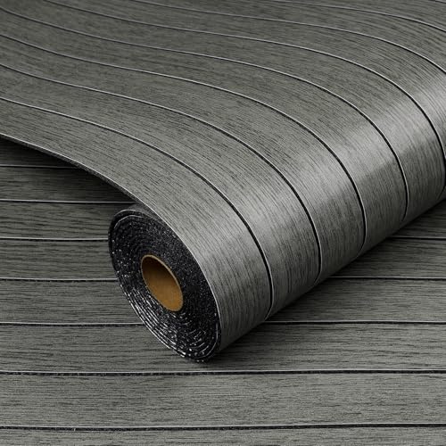 Livelynine Paneles Decorativos Para Pared Autoadhesivo Listones de Madera Decorativos Pared Salon Dormitorio 90CMx5M Revestimiento Pareds PVC Madera Negro Panel Decorativo Pareds Oficina Estudio