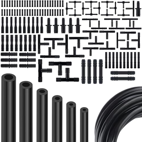 Silikon-Vakuumschlauch-Set 6PCS 5Ft Automotive Schlauch mit 113PCS Steckverbinder Wischwasserschlauch Reparaturset 3/4/5/6/8/10mm Silikon Vakuumschlauch 3mm Dicke für Luft und Wasser
