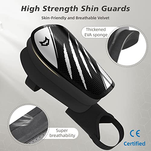WVVOU Shin Pads Kids, Football Shin Guards for Boys and Girls Shin Guards Football Men with Double Adjustable Straps - Image 3