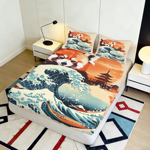 Drap housse microfibre panda roux pour transformer votre chambre