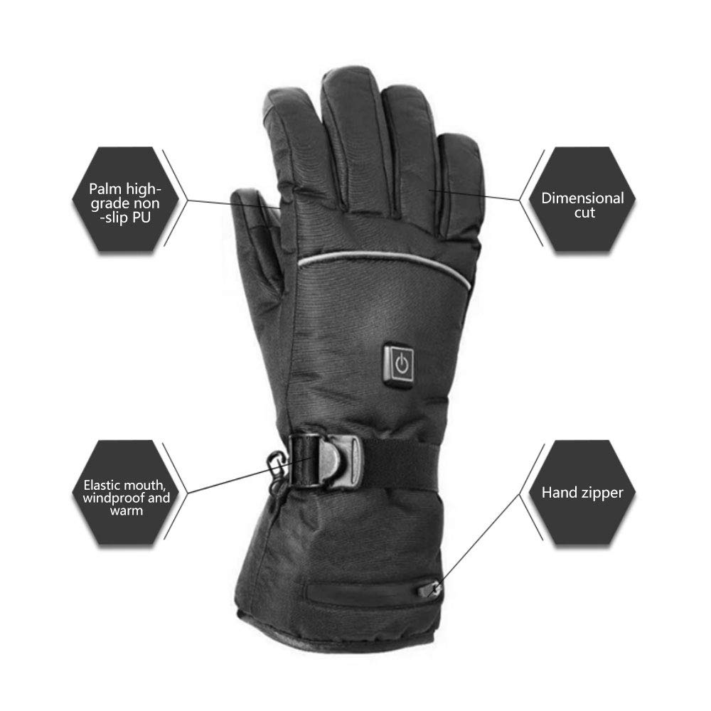 SBTXHJWCGLD Verwarmde handschoenen waterdichte winter thermische verwarming handschoen oplaadbare 2200mAh batterij touchscreen voor outdoor sport wandelen skiën XXL