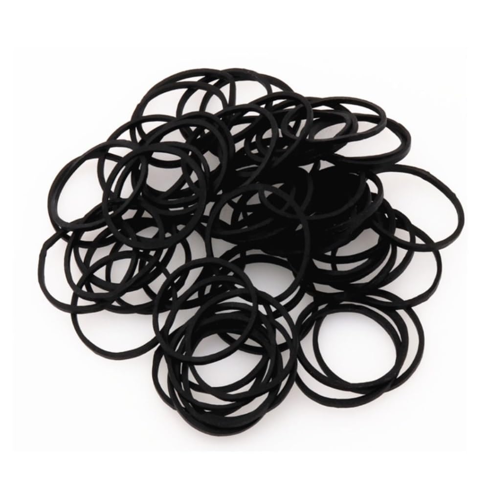 Elastici, Elastici in Gomma Naturale Neri, Confezione da 100, 19/25/40 mm x 1,5 mm(40x1.5mm)
