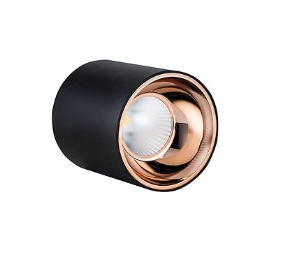 Nortek Platina 12 Watt Round Cylindrical Surface Mounted Cob Lights For Ceiling Ideal Ceiling Downlight For Home, Office, Indoor & Outdoor Decor Led Light (Rose Gold Reflector Warm White) Pack of 4