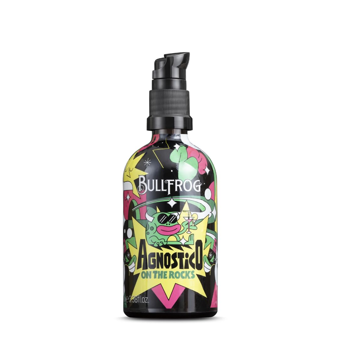 Bullfrog - Baume à Barbe Agnostique On The Rocks Multifonction Édition Limitée Artist 100ml - Nourrit et Hydrate la Barbe contre les Irritations - Notes d’Anis, de Cuir, de Tabac et de Bay Rum