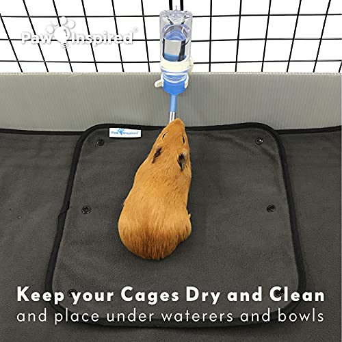 Paw Inspired Washable Guinea Pig Cage Liners, Fleece Bedding for Guinea Pigs Ferrets, Rabbits, Hamsters, Small Animals, Bamboo Charcoal Odor Controlling Absorbent Pee Pads (2 ct., 12" x 12") by Paw Inspired - Image 5