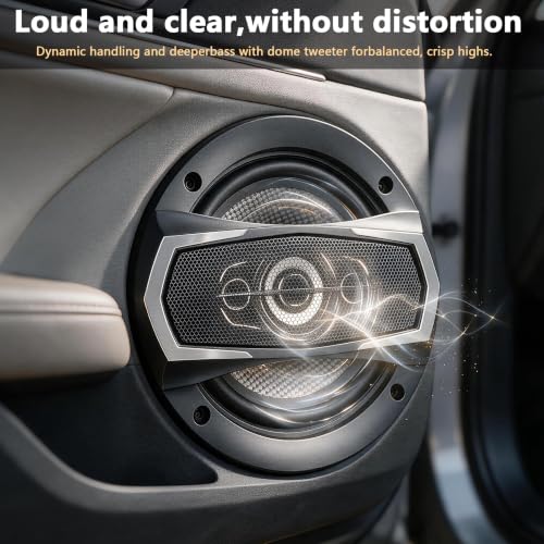 Image of Car Stereo with Speakers, Single Din Radio Bluetooth,Hands-Free Calling, FM MP3 EQ, SD AUX Dual USB Port, iOS Android App Control, 6.5 Inch 4 Way Full Range Coaxial Car Speakers