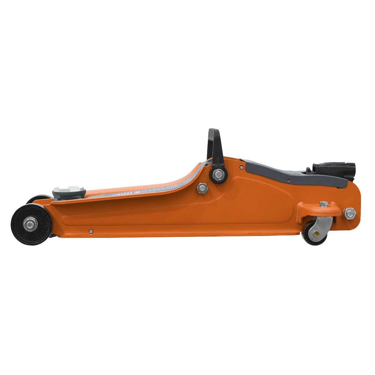 Sealey 2 Tonne Trolley Jack, Car Jack, Low Profile Short Chassis - Orange - 1020LEO