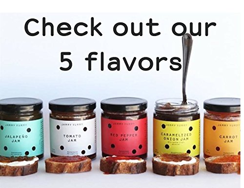 Miniatura 9 de Paquete de tres Jammy Yummy - Mermelada de tomate de 7.7 onzas, mermelada de jalapeño 7.8 onzas, mermelada de pimiento rojo 7.5 onzas, para ensalada