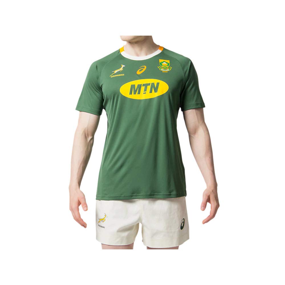 Mens South Africa Springboks 2019/20 Home Supporters Rugby T-Shirt Tee Top Green