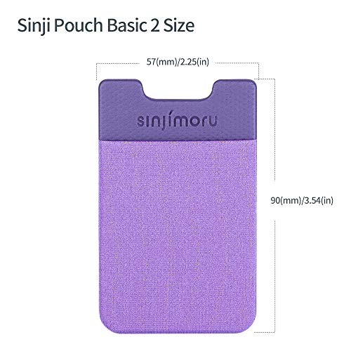 Sinjimoru Basic Cell Phone Wallet Stick On, Phone Card Holder For Back Of Phone Functioning As Adhesive Iphone Wallet & Iphone Card Holder. Sinji Pouch Basic 2 Violet #TOP5