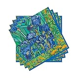 RainCaper 20 PK Beverage Napkins, van Gogh "Irises" | 5 x 5 Cocktail Napkins Folded, Disposable Part