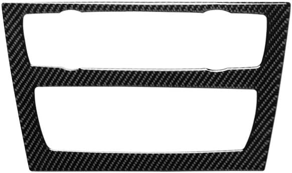 Carbon Fiber PC Vinyl Cover Trim Sticker Accessories Decoration Compatible with BMW X1 E84 2009-2015 Black. (Dashboard Media Control Panel 07)