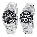 [セイコーウォッチ] 腕時計 ペアウォッチ 収納BOX メンズ レディース ブラック×レッド シルバー snd375psnd371p [並行輸入品]