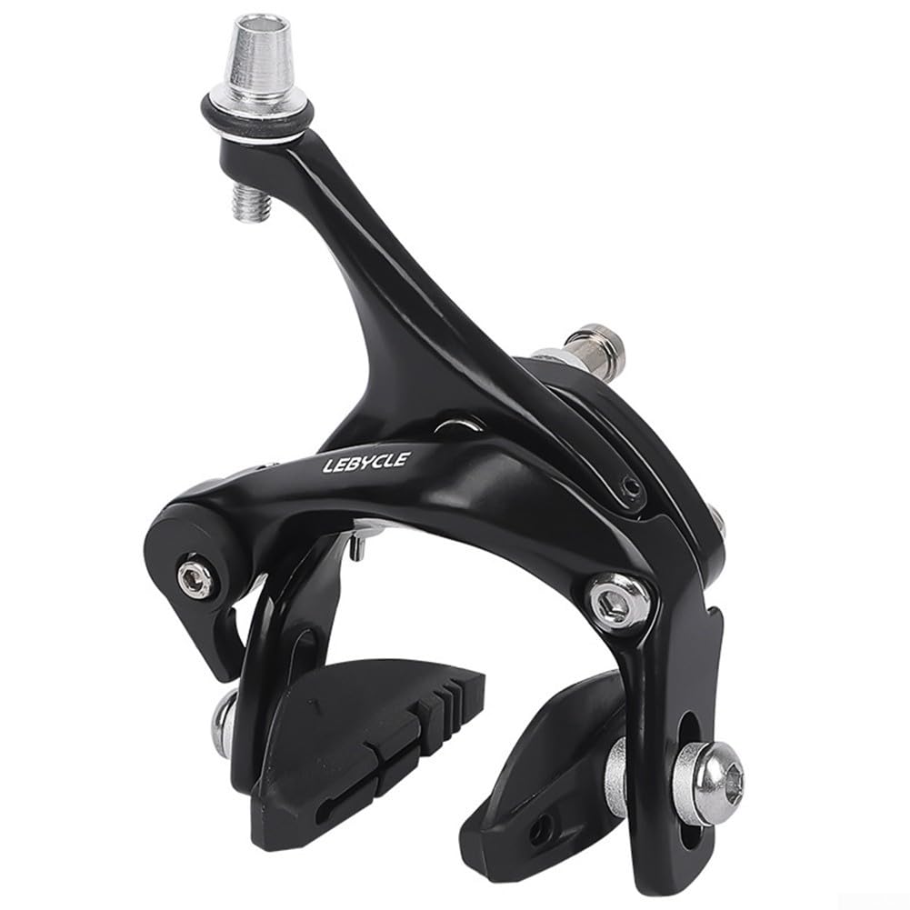 Pinza del freno per bici da strada, pinza freno a doppio perno laterale in alluminio per ruota anteriore e posteriore 700C (clip posteriore nera)