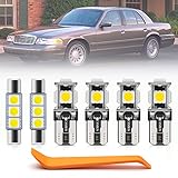 16pcs White LED Interior Lights Bulb Kit for Ford Crown Victoria 1998 1999 2000 2001 2002 2003 2004 2005 2006 2007 2008 2009 2010 2011 Super Bright Interior Light Bulbs + Install Tool