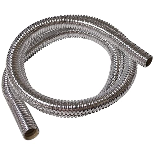 Bentley Harris ConvoShield Aluminized Nylon Wire Loom Tubing – 1/2' Inch Diameter – 39” Inch Long | Chrome Finish Wire Loom | High Temp. For Automotive Applications