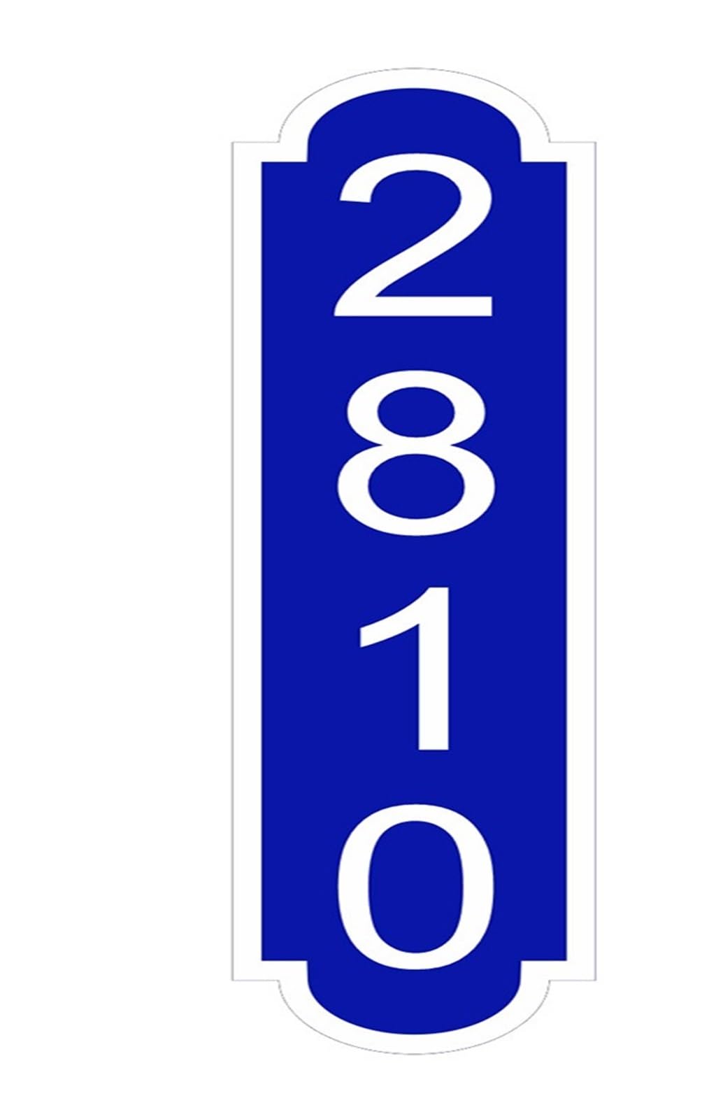 1 Szt. Numer Domu Znak Akrylowa Tablica Adresowa Z PVC Pionowa Lub Pozioma Na Zewnętrzną Skrzynkę Pocztową Apartament Biurowy Hotel(White on Royal Blue,14inch (35.5x8.9CM))