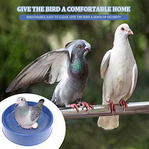 Image of 5 Pcs Plastic Pigeon Nest Bird Nest Bowls Pigeon Nest Bowl Breeding Hatching Nest for Pigeons Quails Breeding Hatching (Blue)