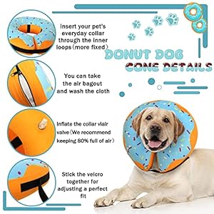 Recovery Donut Collar for Dogs  Catinflatable Dog Cone Collar Alternative After Surgerysoft Dog Cone for Large Medium Small Dogadjustable Dog Neck Donut Collarbluexlarge  Cucciolini Doodles Recovery donut collar for dogs  catinflatable dog cone collar alternative after surgerysoft dog cone for large medium small dogadjustable dog neck donut collarbluex large   cucciolini doodles