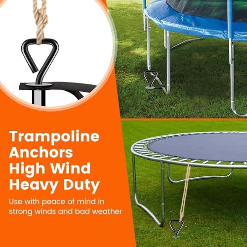 Anclajes de trampolín resistentes para vientos fuertes y sujeción de toldos o cocheras 2