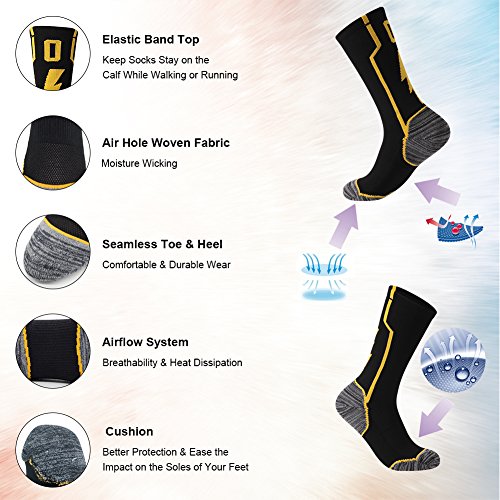 KitNSox Handball Athletic Socks, Unisex Sport Soccer Football Mid Calf ID Socks Black 1 Pair3