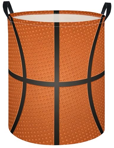 Image of Baby Laundry Hamper kids laundry Basket Waterproof Laundry Bag for Bedroom Clothes Organizer Room Decor(Basketball)