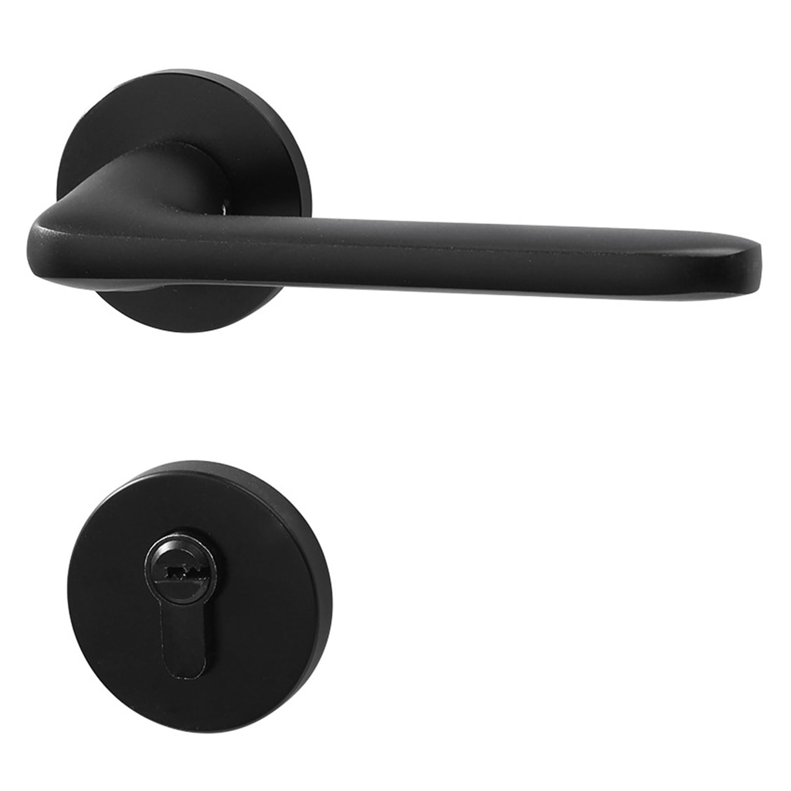 Cerradura de puerta de aluminio espacial negra con imán para madera interior