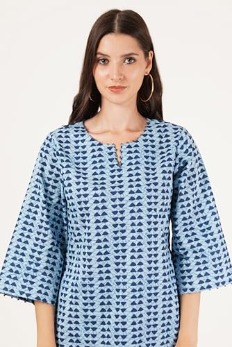 Image of Amazon Brand - Anarva Jaipuri Cotton Printed Short Kurti for Women