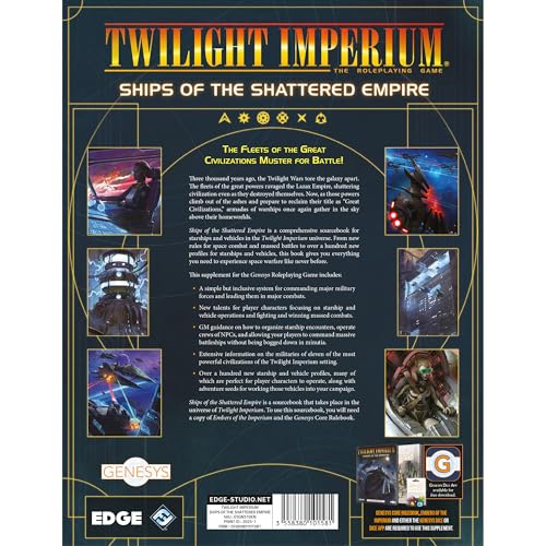 Image of Asmodee Genesys Roleplaying Game Ships of The Shattered Empire SOURCEBOOK - Twilight Imperium Starship & Vehicle Guides, Sci-Fi Fantasy Game for Kids & Adults, Ages 14+, 2-6 Players, 4+ Hours