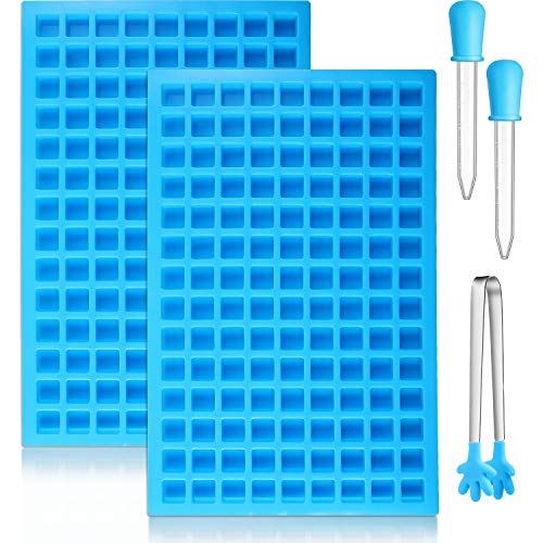 BBTO 2 Pieces 126-Cavity Square Silicone Mold Mini Candy Molds Ice Cube Tray