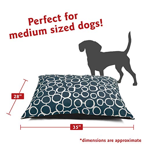 Image of Majestic Pet Rectangle Medium Dog Bed - Washable Non Slip Comfy - Dog Crate Kennel Bed - Medium Breed 35x28 Inch - Fusion Navy
