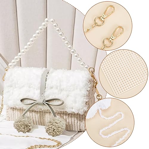 WADORN DIY Knitting & Crochet Handbags Kit, Mesh Plastic Canvas Kit for Shoulder Bags Crossbags, Embroidery Projects, Linen - Image 4
