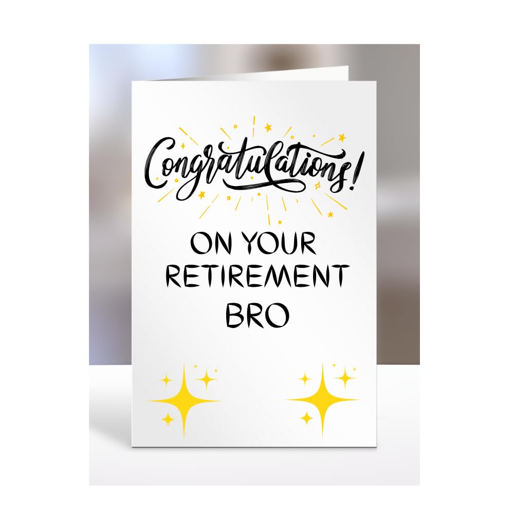 Congratulations on your retirement Bro Card, Gifts for Men, Women, Presents for Retired Man, Woman or Person, Greetings Card, Retire, A5-124_35