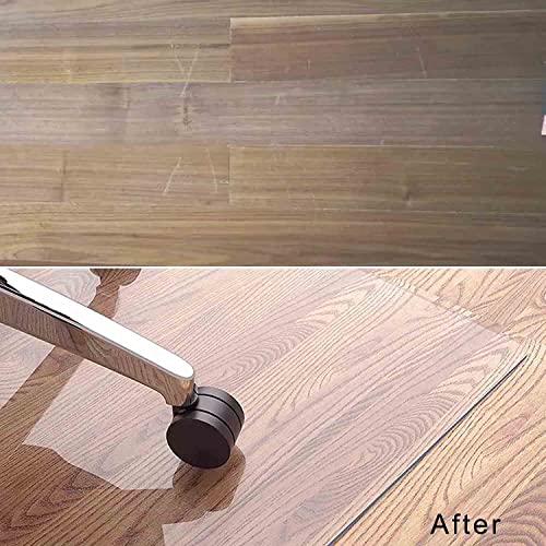 Office Chair Floor Mat For Carpet Customizable Clear Chair Mat For Hardwood Floor 1.5Mm Thick Computer Floor Mat Silent Anti Slip Floor Mats Office Chair Floor Mats Transparent Plastic Mat For Chair ( #TOP4