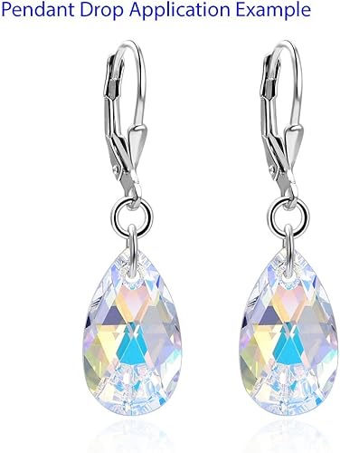 Miniatura 5 de 20 piezas de candelabro de cristal facetado checo con forma de pera, atrapasoles de 0.866 in (0.87 pulgadas) septiembre zafiro azul piedra natal