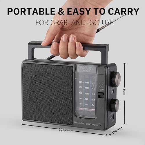 Radio portátil AM FM SW con antena telescópica y altavoz grande miniatura 3