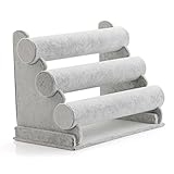 Stabiles Design – verleiht Ihrer Kommode einen stilvollen Akzent. Extra breite Basis für Stabilität Mit einem schwarzen Plüsch-Samtbezug zum Schutz Ihres Schmucks vor Kratzern und Beschädigungen. Die große Basis und der wellenförmige Ständer machen den Halter stabiler.