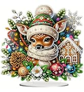 Lebartm Kit Pittura A Diamante Natale Con Luci LED - Decorazione Fai Da Te Con Cornice E Orologio - 2