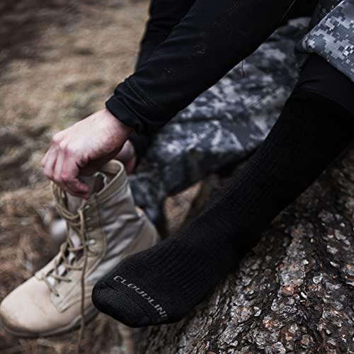 CloudLine - Merino Wool Socks for Men & Women, Military Socks - Cushion, Seamless Toe, Breathable & Moisture Wicking - 1 Pair2